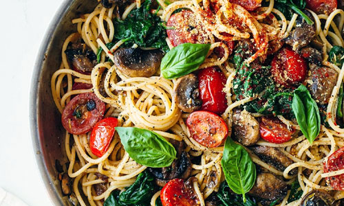 Mushroom Tomato Linguine